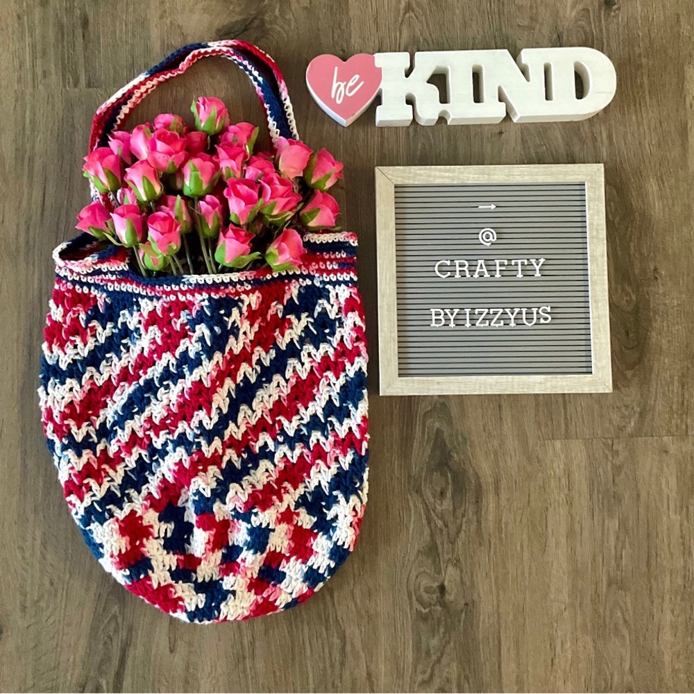 Handmade Crochet Tote Bag Market Bag Beach Bag Weekend Bag